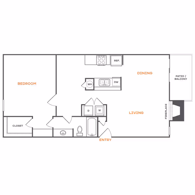 1 Bed • 1 Bath 1905 floor plan